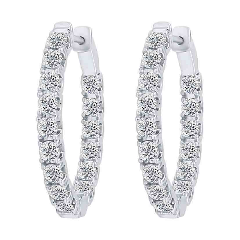 Huggie Hoop Inside Outside Lab Created Diamond Earrings ER30A400MM32